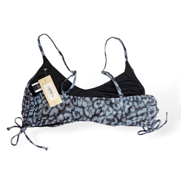 RIS-K Swim Metallic Leopard Print Shore Bikini Top - Picture 4 of 9